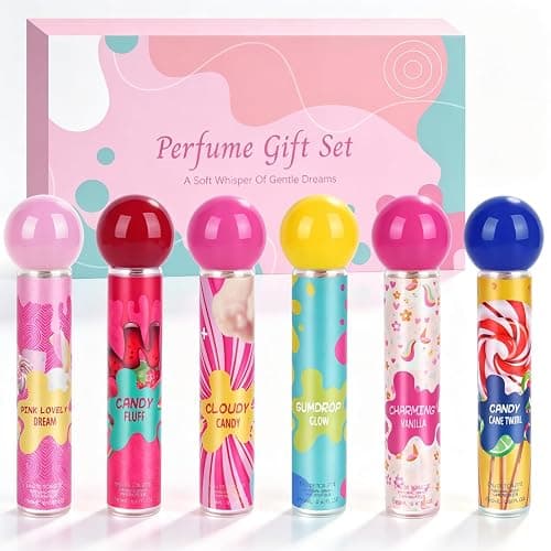 Coffret Beauté Parfum ado Fille, 6x20ml Brume Parfumé à Vanille | Coffret Cadeau eau de toilette Idéal pour Filles et Jeunes,Pour le Corps et Cheveux,Petit de Voyage,Design Cartoon