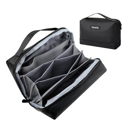 Romon Sac de Rangement Câble, Sac Électronique Tech Pouch Électronique Pochette Câble de Voyage, Sac Trousse Portable Organisateur d’Accessoires pour, Câbles, Chargeur, Téléphoner, USB, Bureau, Noir